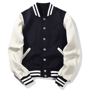 แจ็คเก็ตเบสบอลโพลีเอสเตอร์แบบกำหนดเองสำหรับทุกเพศขายส่ง แจ็คเก็ต Letterman แบบเปล่า แจ็คเก็ต Varsity หนังแกะแท้ - Product Image 4