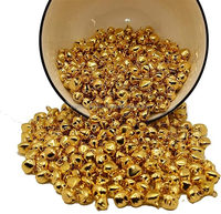 Mini clochettes en laiton plaqué or, forme ronde, art populaire, décoration d'intérieur, carillon éolien, ornement de fête, fournitures pour la fabrication de bijoux artisanaux