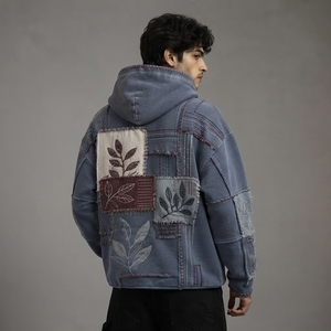 เสื้อสเวตเชิ้ตผ้าฝ้ายพรีเมียมแบบสวมหัว สไตล์ลำลอง ลุคทำสีซีดแบบวินเทจ พร้อมลายปัก ดีไซน์สำหรับผู้ชาย เสื้อฮู้ดดี้ปักลายแบบวินเทจ - Product Image 5