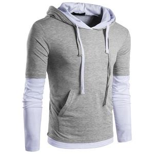 Sweat-shirt à capuche color block pour homme, manches classiques, style automne, en coton tricoté French Terry - Product Image 5