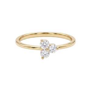 Anillo de Diamantes de 3 Piedras 0.12 CT Oro de 18K para Mujer |   Certificado por IGI |   Fiesta, Boda y Aniversario |   Joyería nupcial minimalista - Product Image 2