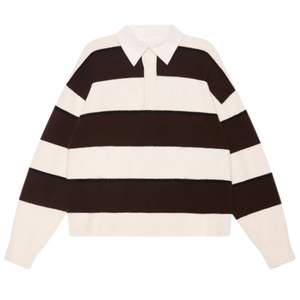 Pull en maille rayé pour homme, col contrastant marron neutre, manches longues, pull décontracté d'hiver, mélange de coton, OEM - Product Image 1