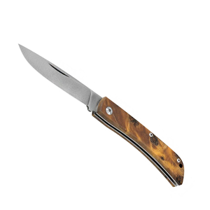 Couteaux pliants haut de gamme avec manche en bois brun et lame incurvée en acier inoxydable pour le transport quotidien en poche et la découpe en extérieur - Product Image 3