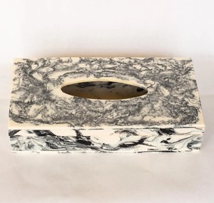 Resin Tissue Organizer Elegant Tissue Box Cover for Living Room Bedroom Bathroom and Reception - Product Image 1