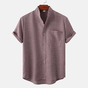 Camisa tipo cárdigan de manga corta para hombre, con estampado de flores pequeñas, informal, con botones, para verano, ropa de trabajo, 100% algodón, OEM - Product Image 6