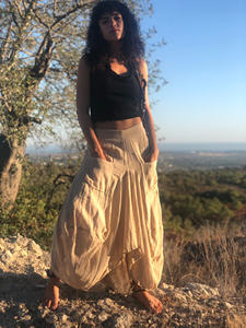 Falda Maxi Boho de Algodón, Falda Asimétrica Estilo Bohemio para Festival, Falda Fluida de Cintura Alta, Regalo para Ella a Precio de Mayoreo - Product Image 4