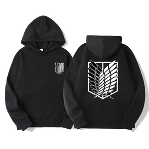 เสื้อฮู้ด Attack On Titan Wings Of Freedom สีดำสำหรับผู้ชาย แบบสวม มีกระเป๋า - Product Image 1
