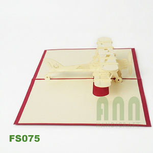 ANN HANDICRAFT FS075 Handmade 3D Pop-up Bi-Plane Friendship Design Greeting <b>Card</b> Custom Printed Wedding <b>Occasions</b> Paper Craft - Product Image 3