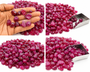 พลอยทับทิมดิบคุณภาพสูง เติมด้วยแก้วธรรมชาติ |   สีชมพู |   ความเงางามที่ยอดเยี่ยม |   เอฟเฟกต์ดาว |   การเจียรหลังคาเพชร |   ทำเอง - Product Image 1
