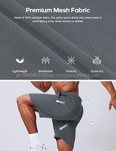Men's Casual Classic Athletic Shorts with Front Logo High Street Style Breathable Quick Dry Cotton Sweat Shorts and Drawstring - Product Image 6