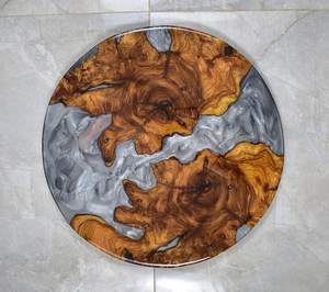 TIMELESS CRAFT Round Resin Coffee <b>Table</b> Handmade Epoxy Resin Craft <b>Sofa</b> <b>Side</b> <b>Table</b> Eco-Friendly Custom Color - Product Image 3