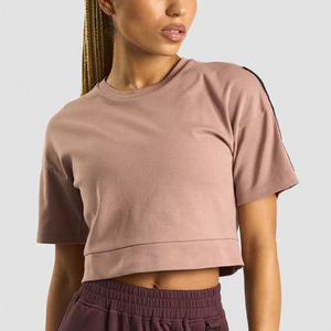 T-shirts courts d'été pour femmes, manches courtes, broderie, 100% coton, séchage rapide, respirant, confortable, personnalisable, OEM Pakistan - Product Image 6