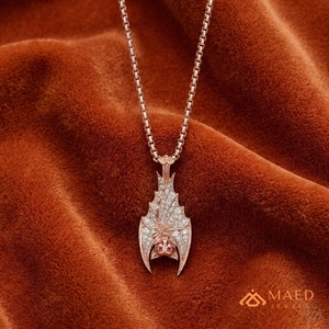 Collier pendentif en forme d'animal en argent plaqué or rose avec moissanite, bijou de luxe unisexe, cadeau - Product Image 4