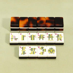 Resin Crafts 2026 Foldable Portable Acrylic <b>Mahjong</b> Tiles Pearl American <b>Mahjong</b> <b>Set</b> Custom Color 160 Tiles Engraved Horse Year - Product Image 3