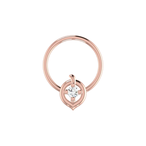Piercing de nez pour femme en or 14 carats en forme de fleur avec diamant naturel de 0,02 ct, style ethnique - Product Image 2