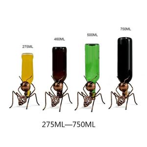 Handcrafted Metal Ant Wine Bottle Holder Set Creative Iron Figurines with Display for Home Bar Decor - Product Image 4