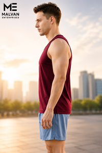 เสื้อกล้ามกีฬาผู้ชายแบบใหม่สำหรับฤดูร้อน ไซส์ใหญ่ สวมใส่สบาย ระบายอากาศได้ดี แห้งเร็ว เหมาะสำหรับวิ่งกลางแจ้ง ทรง Racerback ผลิตจากผ้าถักผสมสแปนเด็กซ์/โพลีเอสเตอร์ - Product Image 2
