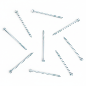 Weather-Resistant Zinc Coated Steel Screws - Hex Washer Head Roofing <b>Fasteners</b> Custom Sizes - Product Image 1
