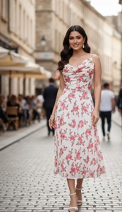 Vestido de Moda 100% Algodón para Mujer, Vestido Maxi Indio sin Mangas, Elegante Estampado Floral, Estilo Boho, Vestido Midi para Fiesta - Product Image 6