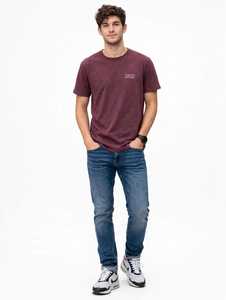 เสื้อยืดคอกลมแขนสั้นสีแดงเลือดหมูสำหรับผู้ชาย ทรงปกติ สวมใส่สบาย พิมพ์ลาย ผ้าฝ้าย 100% น้ำหนัก 300 กรัม เป็นมิตรกับสิ่งแวดล้อม พิมพ์ลายด้านหน้า - Product Image 1