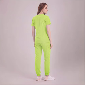 Eco-Friendly Hospital <b>Scrubs</b> with Breathable Material Stretchable Healthcare <b>Uniform</b> for Medical Workers Comfortable V-Neck - Product Image 4