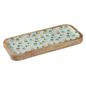 Plateau rectangulaire en bois émaillé avec finition alimentaire |   Plateau de table basse décoratif artisanal personnalisé avec motif d'oiseaux - Product Image 3