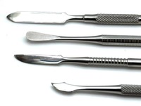 Spatula Gigi untuk Semen, Beal, Lecron, Zahle, Alat Pencampur Lilin Ujung Ganda, Set Instrumen Laboratorium 4 Buah