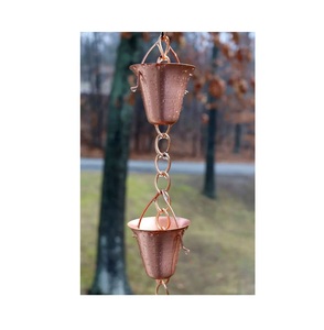 Chaîne de pluie en métal de style antique pour le drainage des toits et une décoration extérieure de jardin, avec un design suspendu durable - Product Image 2