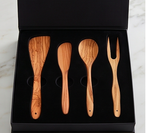 Ensemble de couverts en bois naturel, design minimaliste, finition mate, cuillères et fourchettes, design moderne, pour la restauration, les fêtes et les restaurants - Product Image 3