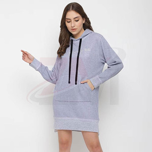Novedades, Vestido de Punto con Capucha Personalizado para Mujer, Manga Larga, Color Sólido, Ropa de Otoño, 100% Algodón Transpirable con Bolsillos - Product Image 2