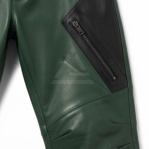 Stylish Men <b>Leather</b> <b>Cargo</b> <b>Pants</b> With Multiple Utility Pockets Straight Leg Design Back Pockets And Cuffs For Daily Wear - Product Image 4