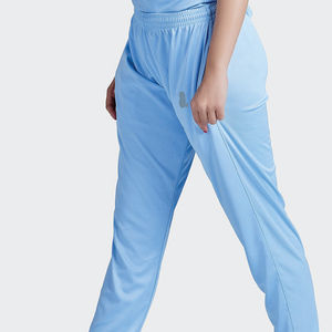 Pantalon en satin bleu clair pour femme, longueur cheville, couleur unie, coupe classique, taille élastique, décontracté, pour l'été - Product Image 2