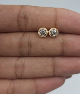 Pendientes de Oro Sólido de 14K con Diamante Cultivado en Laboratorio de 0.30ct, Corte Brillante Redondo, Certificado IGI, para Mujer, Joyería para Fiestas y Regalos - Product Image 5
