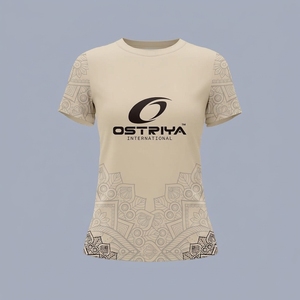 Camiseta de Mujer de Cuello Redondo, Corte Regular, Color Sólido, Diseño Tribal, Estilo Urbano, Manga Corta, Secado Rápido - Product Image 6