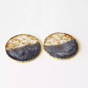 Natural Acacia Wood Resin <b>Coaster</b> Set by NEHA ENTERPRISES Decorative Handmade <b>Table</b> <b>Coasters</b> for Home Accessories - Product Image 1