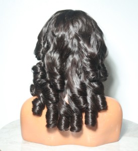 Peluca de Cabello Humano Virgen Vietnamita Natural Negro Rizado, Doble Trama, Sin Enredos, con Frente de Encaje, Pre-Arrancada, Sin Pegamento, de Longitud Media - Product Image 1