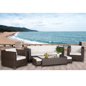 Juego de muebles de comedor de ratán polivinílico para jardín al aire libre BenK, estilo moderno, cómodo para uso familiar, mejor precio, sala de estar, patio - Product Image 5