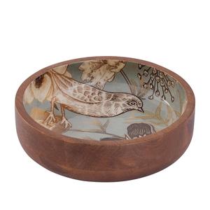 Tazón de Madera Hecho a Mano en India, Tazón para Servir Ensaladas, Tazón Decorativo de Madera para Mesa de Comedor con Diseño Impreso en Esmalte - Product Image 5