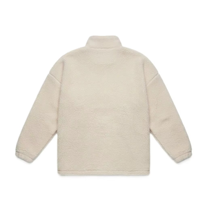 Women's Solid Color Sherpas Fleece 100% Cotton Jackek Linned Oversized Quarter Zip Top Embroidery Custom Logo Private Hoodies - Product Image 6