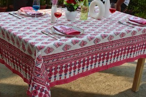 Customized Block Printed Table Cloth Wholesale Flower Table Cover Cloth Party Printed Cotton <b>Tablecloths</b> - Product Image 3