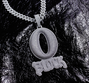 Moissanite Diamond <b>Iced</b> out Large O <b>Block</b> Pendant Necklace 925 Sterling Silver Customized Diamond Pendant - Product Image 2