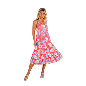 Vestido midi estampado de verano para mujer, cómodo, línea A - Product Image 2