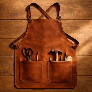 Delantal de Cuero Genuino para Cerámica y Escultura - Profesional, Resistente a Olores, Informal, para Artistas LPN-0323 - Product Image 1