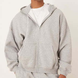 Sudadera con Capucha Negra Unisex de Invierno para Hombre, de Alta Calidad OEM, con Cierre, Tejido de Felpa Modal Personalizado de 430gsm/550 gramos, Bordada, Transpirable y de Secado Rápido - Product Image 6