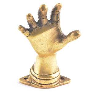 Escultura de mano decorativa pátina terminada sala de estudio Decoración de mesa escultura de metal pulgar signo diseñador escultura Decoración - Product Image 6