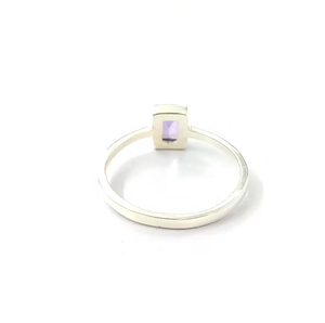 Minimalist Everyday Wear 925 <b>Silver</b> Fine Jewelry Amethyst Gemstone <b>Ring</b> for Unisex Gifts Wedding, Parties - Product Image 4