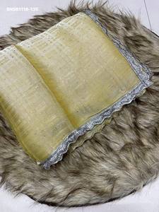 Magnifique sari en soie de chiffon de qualité supérieure avec des motifs tissés et une bordure en dentelle de Jharkhand, à prix de gros. - Product Image 2