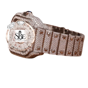 Montre de luxe en acier inoxydable avec diamants Moissanite pour homme, mouvement à quartz, montre-bracelet tendance pour les occasions décontractées, les affaires et les cadeaux haut de gamme - Product Image 2