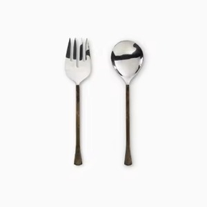 Luxury Metal Salad Server Set with <b>Smooth</b> Texture for Dining Room and Kitchen Styling - Product Image 2