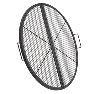 Griglia BBQ Pieghevole Rotonda in Acciaio Resistente X Marks per Falò, con Maniglia di Supporto, Accessori per Braciere X - Product Image 3
